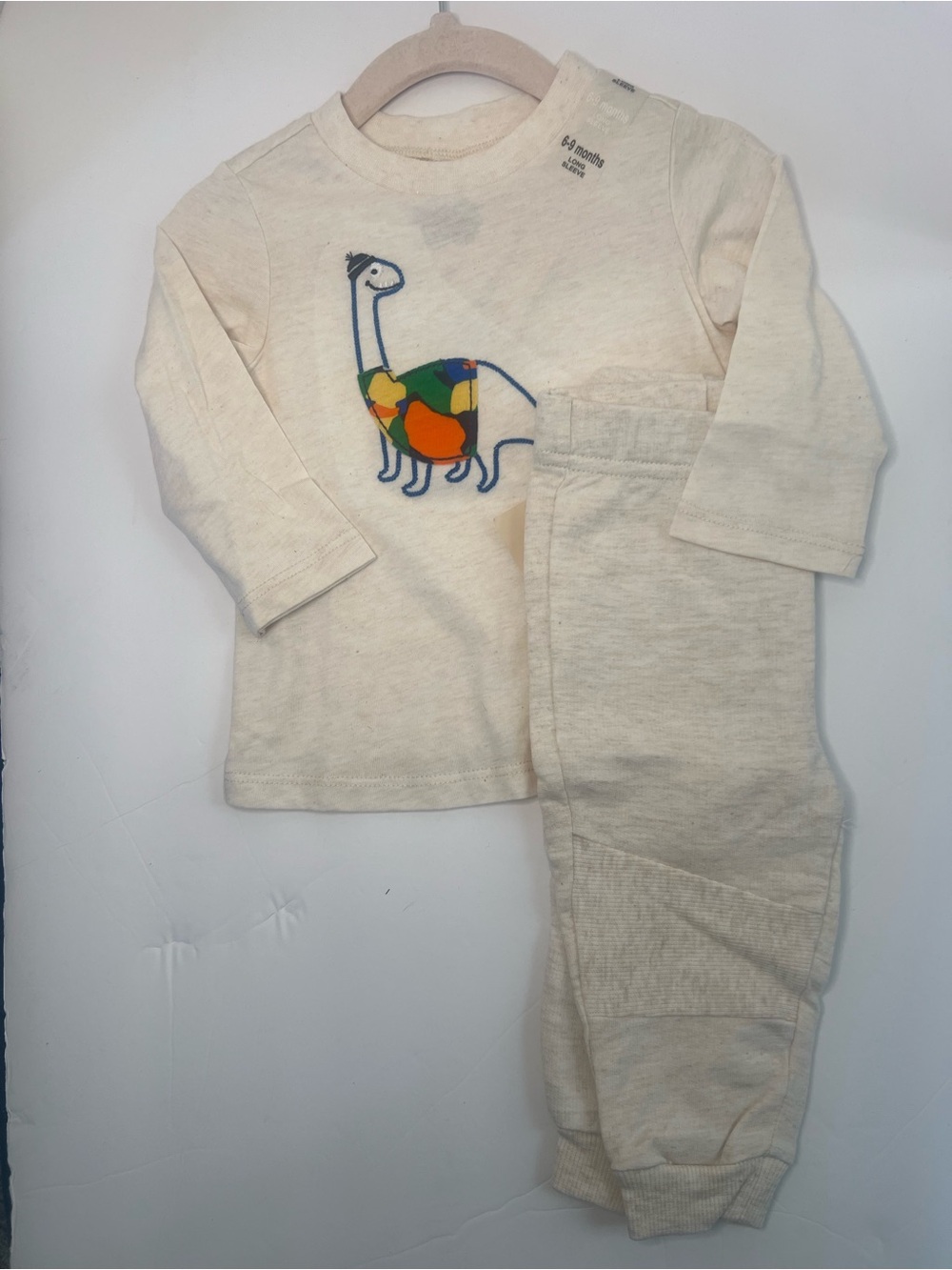 First Impressions Cream Dinosaur Two-Piece Kids Set NWT